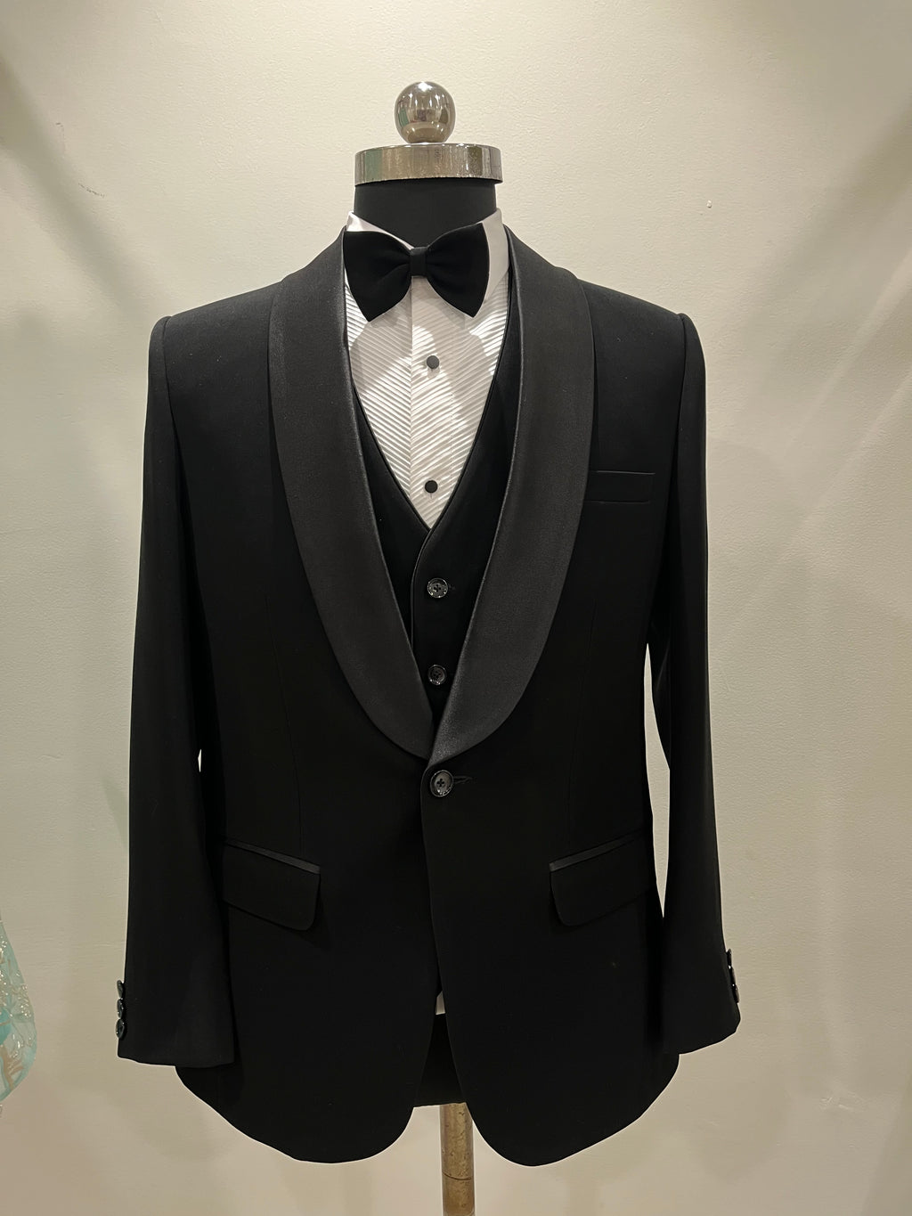 Satin Shawl collar Lapel three piece Tuxedo set