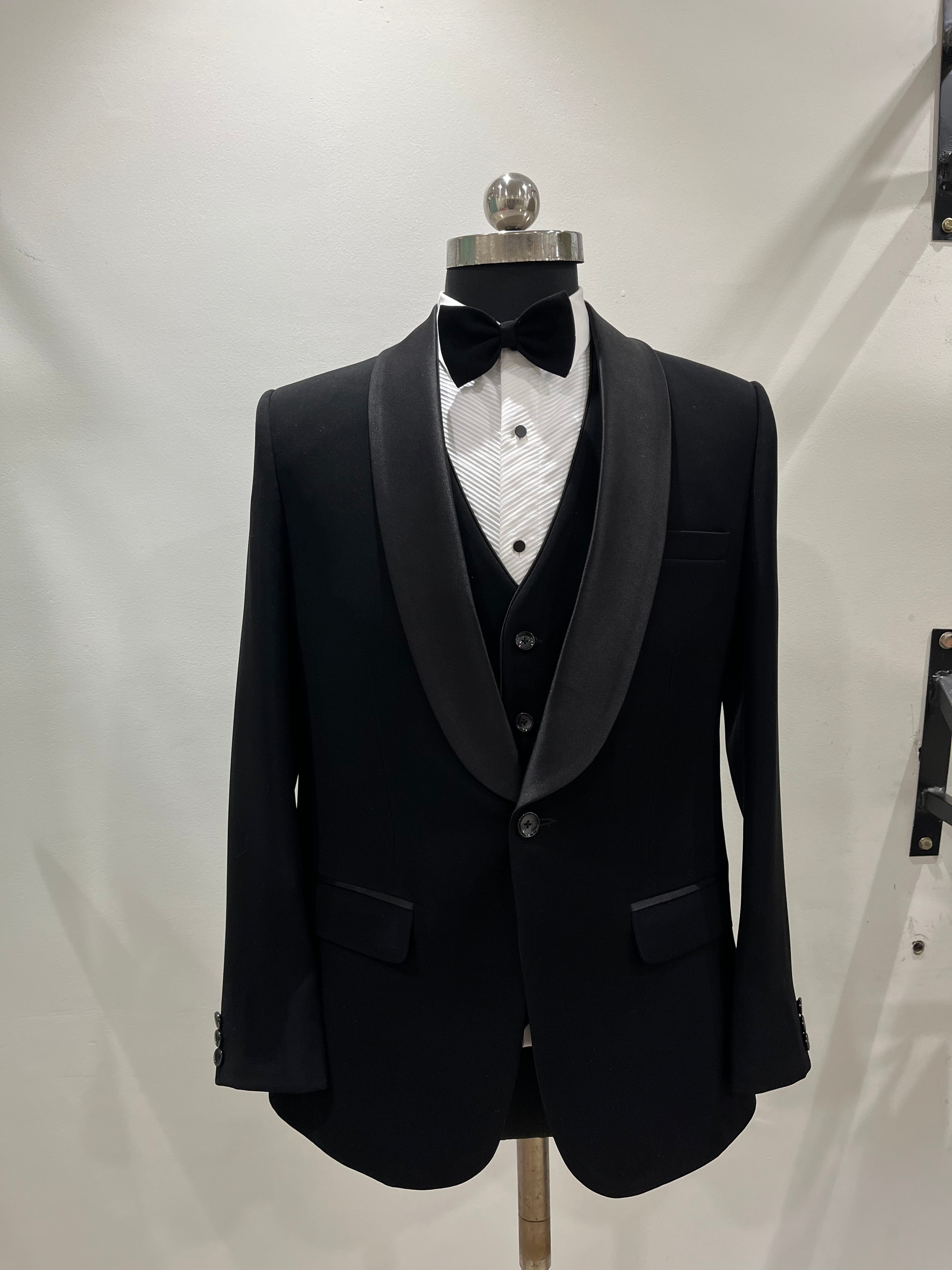Satin Shawl collar Lapel three piece Tuxedo set