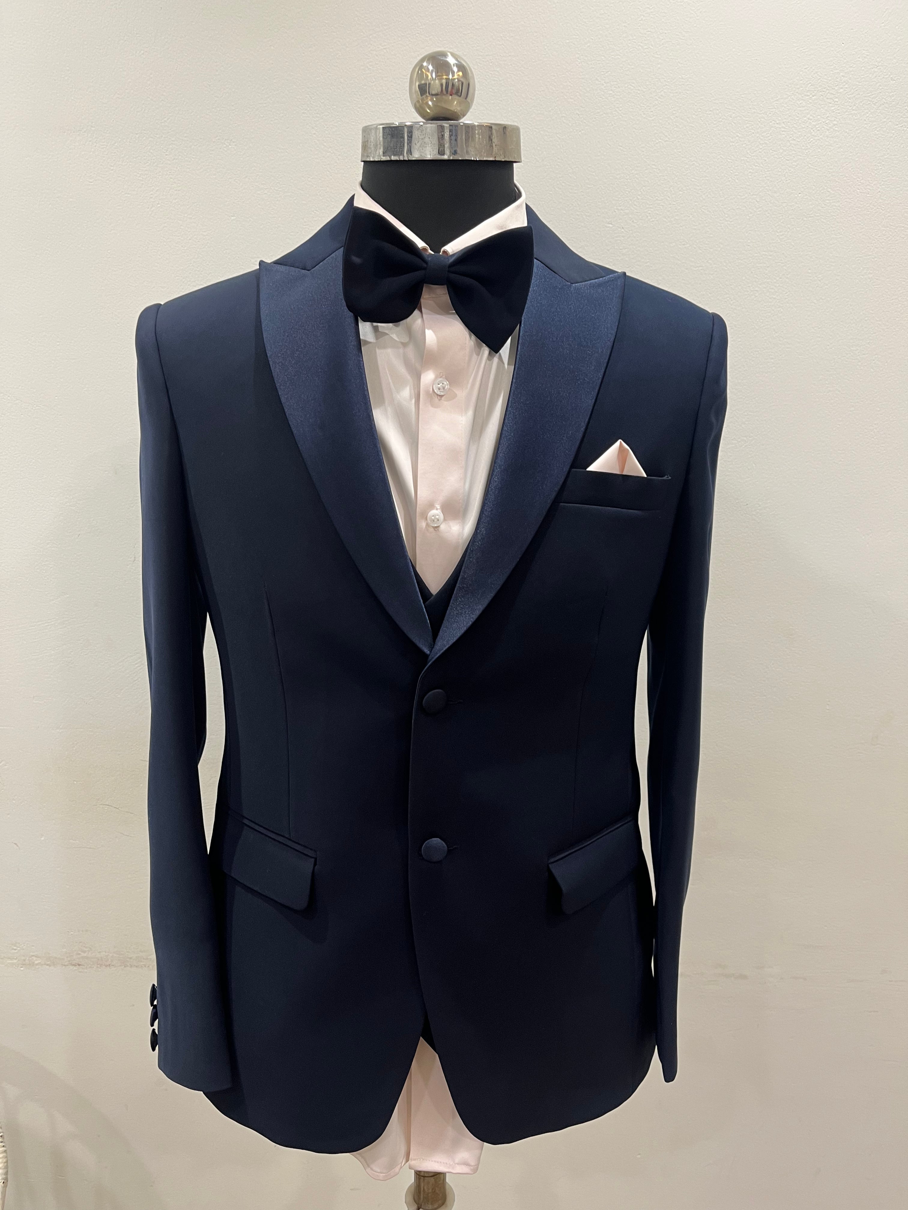 Satin Peak Lapel three piece Tuxedo set