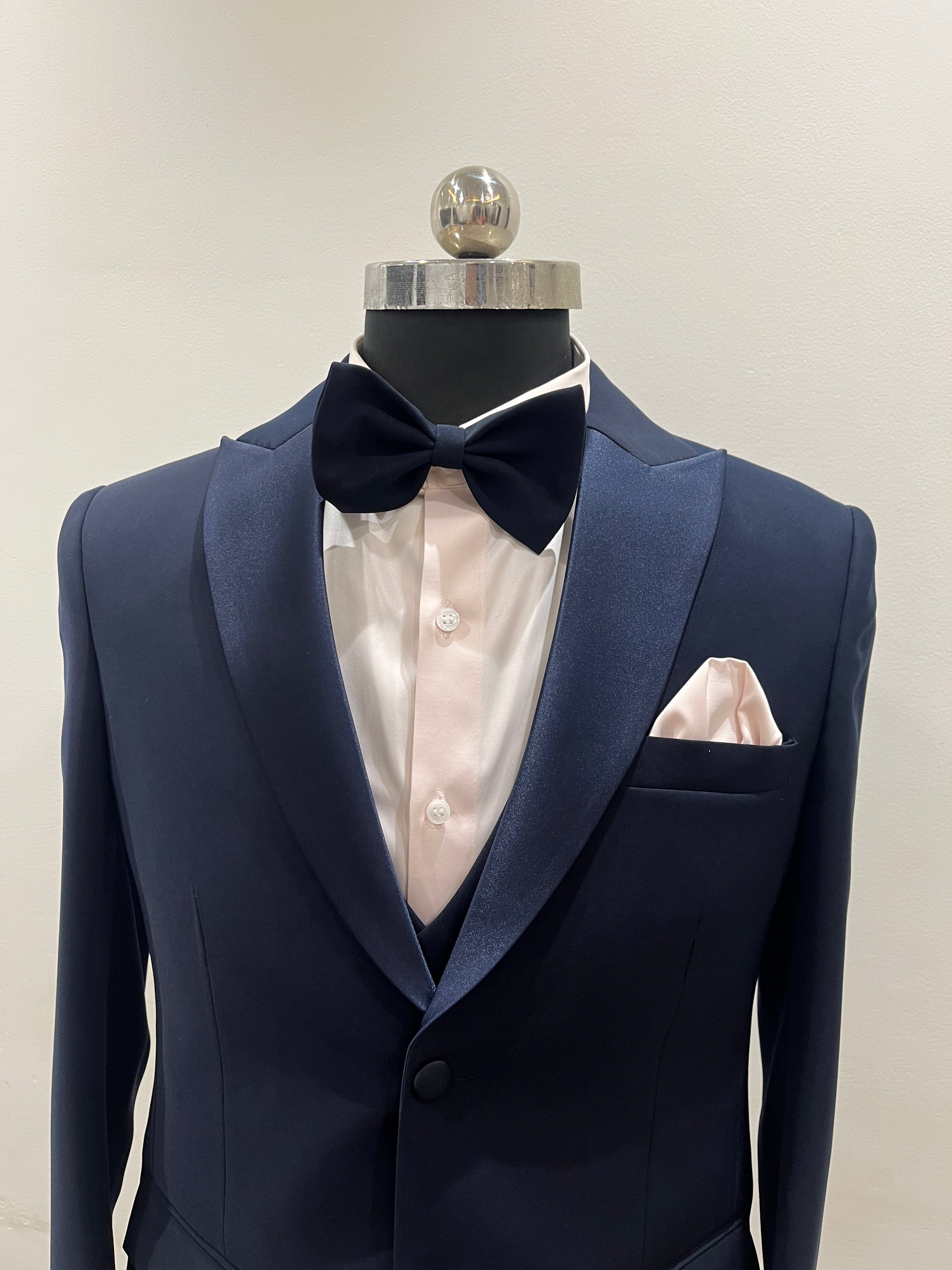 Satin Peak Lapel three piece Tuxedo set