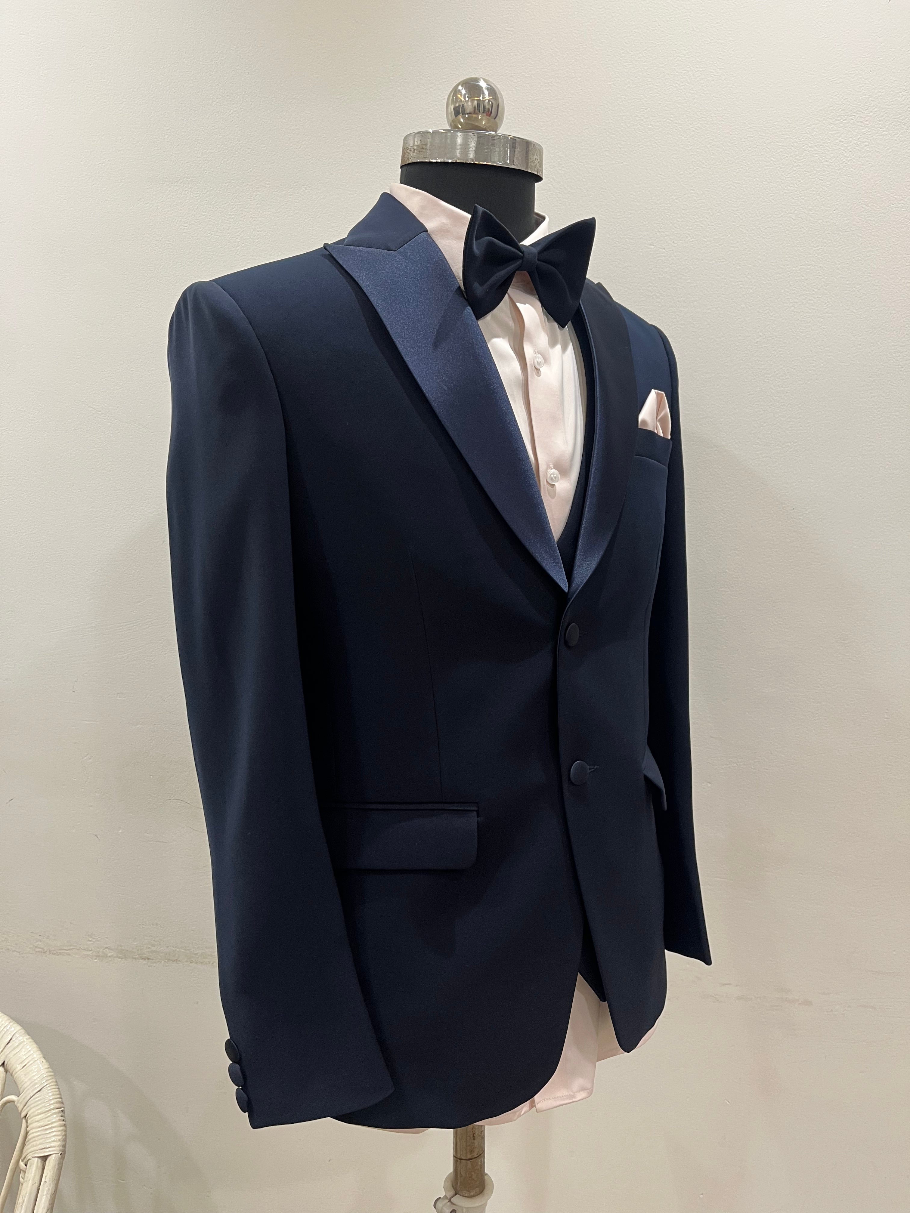 Satin Peak Lapel three piece Tuxedo set